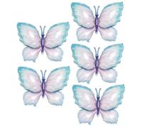 Veemoon Palloncini in Alluminio a Forma di Farfalla 5 Pezzi, Decorazioni Gonfiabili per Feste di Compleanno e Shower, Palloncini Foil Azzurri per Interni ed Esterni