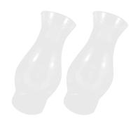 Veemoon Paralume in Vetro Trasparente Soffiato a Mano per Lampada a Olio Vintage, 2 Pezzi, Caminetto lungo Superiore Crimpato Compatibile Lampade a Cherosene Antiche, Accessorio per