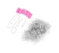 Veemoon Parrucca Da Nonna Grigia Per Cosplay Con Bigodini e Catena Vestibilità Comoda Per Halloween e Giochi Di Ruolo Da Donna