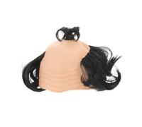 Veemoon Parrucca Nera Sintetica Calva Corto da Vecchio per Adulti Cosplay Costume Festa Comico Uomo Compleanno Matrimonio Scherzo Prop