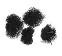 Veemoon Parrucche Sintetiche Afro per Bambini, Chignon Riccio con Forcine Carine, Accessori per Travestimenti Feste a Tema Cultura Nera, Set 4 Pezzi Leggero e Confortevole