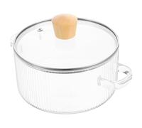 Veemoon Pentola di Vetro Trasparente da 1350Ml con Coperchio Pentola per Zuppa e Stufati Resistente alle Alte Temperature per Cucina Casalinga e Ristoranti