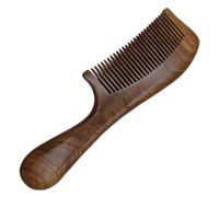 Veemoon Pettine in Legno Marrone Liscio Manico Rotondo Grande e Piccolo per Donna, Leggero e Sicuro, Design Scanalature a U, per Uso Domestico e All'aperto