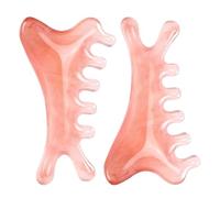 Veemoon Pettine Massaggiatore per Cuoio Capelluto 2 Pezzi in Resina Liscia Rosa Strumento Portatile per Massaggio Viso e Collo Spazzola Stimolante per Chioma per Viaggi e Benessere