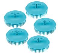 Veemoon Pettine Per Chioma in Pp e Tpr, Set Da 5 Pezzi, Spazzola Massaggiante Rotonda Per Pulizia Profonda Del Cuoio Capelluto, Per Shampoo e Trattamento Antiforfora