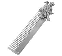 Veemoon Pettine Tascabile in Metallo da Uomo Design Vichingo Pettine a Denti Larghi per Barba e Chioma Piastra per Chioma in Lega di Zinco per Styling Olio per Viaggi e Cura Personale