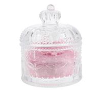 Veemoon Piumino da Cipria per Donna Riutilizzabile 3,34" Spugnetta Morbida e Barattolo in Vetro Rosa, Applicatore per Cipria in Polvere Libera per Viso, Corpo e Viaggio