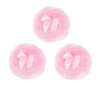 Veemoon Piumino Per Cipria Morbido Per Ragazzo Ragazza Ciuffo Per Chioma Lunghi, Set Da 3 Pezzi, Soffio Rotondo Sicuro Per Ragazzo Ragazza, Per Talco e Polvere Corpo Delicata, Colore Rosa