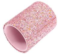 Veemoon Porta Pennelli Design Delicato e Scintillante per Cosmetici in Plastica Rosa Contenitore Robusto a Forma di Secchio per Conservare Strumenti di Bellezza, per Vanity e Toeletta