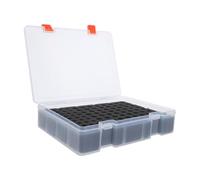 Veemoon Portabatterie Trasparente in Plastica per Batterie Aa e Aaa, Organizer Compatto con Capacità Fino a 100 Batterie, Custodia con Inserto in Schiuma per Protezione e Conservazione