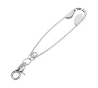Veemoon Portachiavi a spilla Spilla con stampaggio a stella ciondoli con spilla da balia spilla a catena pendente spilla da balia alla moda catena del collare lega Argento