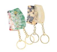 Veemoon Portachiavi Mini Pettine a Denti Larghi 4 Pcs Pettine Districante Portatile Per Chioma e Parrucche 5.3cm x 3.1cm Stili Vari Per Viaggi e Quotidiano
