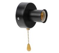 Veemoon Portalampada a Catena da Parete E27 in Acciaio Inox con Base a Catenella, Interruttore a Strappo per Lampade da Muro Camera da Letto, Accessorio Elettrico per Apertura e Chiusura