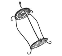 Veemoon Portavasi in Ferro Battuto a Doppio Strato Supporto per Vasi da Fiori Decorativo per Casa Balcone e Giardino Mensola Portavaso Nero Altezza 64 CM