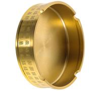 Veemoon Posacenere da Tavolo Rotondo in Ottone Artigianale Portacenere da Interno Semplice Motivi Vintage Retrò Posacenere in Metallo per Soggiorno e Ufficio Sicuro e Funzionale