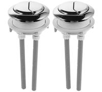 Veemoon Pulsante di Scarico Doppio per Wc 2 Pezzi, Maniglia di Ricambio per Serbatoio Bagno 48×57 Mm, Accessori per Riparazione Sedile Water Compatibile Sistemi a Doppio Scarico