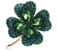 Veemoon Quattro Erbe Di Allevamento Spilla Moda Elegante Colorato Verde Donna Smalto Perni Smeraldo Bomboniere Matrimonio Regali Per Amiche Donne Distintivo Per Le Donne Green Strass