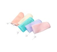 Veemoon Sacchetti di Rete per Saponette Esfolianti 6 Strati Spessi, Sacchetti per Sapone da Doccia Cordino, Set da 5 Pezzi Colorati per Cura della Pelle e Viaggi