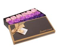 Veemoon Sapone Artificiale Petalo di Rosa 18 Pezzi con Scatola Regalo Sapone Floreale Profumato Decorativo per Feste e Bagno Bouquet di Fiori Simulati per Donna e Regalo di Compleanno