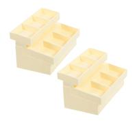 Veemoon Scaffale per Prodotti in Miniatura 2 Pezzi Piccolo Espositore per Verdure in Plastica Beige Mensola Decorativa per Casetta in Miniatura Accessorio Multifunzionale per