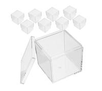 Veemoon Scatola Cubica Trasparente per Campioni Minerali Set da 10 Pezzi Coperchio Protezione da Sporco e Umidità Contenitore Acrilico per Vetrina Animali Piante e Cristalli 5,5 Cm