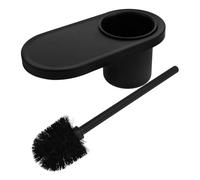 Veemoon Scopino Wc con Supporto e Mensola Spazzola Multiuso per Bagno in Alluminio e Plastica Design Moderno da Parete e Pavimento per Organizzazione Efficiente