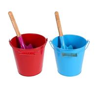 Veemoon Secchiello da Spiaggia per Colore Casuale in Ferro Colorato Set 4 Pezzi Secchielli Piccoli con Pale Ergonomiche Portatili per Gioco All’aperti per Bambini in Giardino e Sabbiera