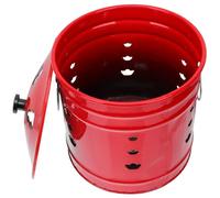 Veemoon Secchio Inceneritore Smaltato Rosso 6# per Bruciare Banconote e Carta, Resistente Usura, Ventilazione Rapida, Compatto per Uso Tempio e Giardino, Contenitore per Riti Stile