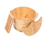 Veemoon Secchio Pediluvio in Legno Massello Con Isolamento Termico e Massaggiatore Vaschetta Lavapiedi Portatile Per Relax Casa e Hotel Completo Con Coperchio e Doppie Maniglie