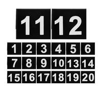 Veemoon Segnaposto da Tavolo Bifacciale in Acrilico Nero Numeri da 1 a 20, Numeri da Tavolo a Forma di V 5,5x6,3 Cm per Matrimoni, Ristoranti e Eventi, Cartelli Numerici Resistenti