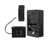 Veemoon Serratura per Cassetti e Armadietti con Impronta Digitale Nera, Maniglia a Strappo Integrata, Installazione senza Trapano, Blocco Biometrico per Casa, Ufficio e Sicurezza