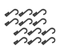 Veemoon Set 12 Ganci in Plastica Nero per Cucina e Bagno, Resistente a Rottura e Deformazione, Design Semplice ed Elegante, per Appendere Oggetti Vari