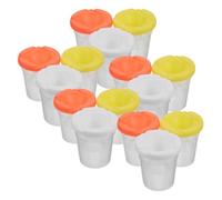 Veemoon Set 15 Pezzi Bicchieri per Vernice con Coperchio, Contenitori Acqua Anti-rovesciamento in Plastica Resistente, Tazze da Tavolozza Riutilizzabili e Progetti di Riutilizzabile