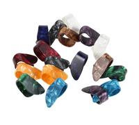 Veemoon Set 18 Plettri Regolabili per Pollice e Dita in Resina per Chitarra Acustica, Classica ed Elettrica, Accessori Musicali Professionali per Esercizi e Performance Live