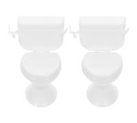 Veemoon Set 2 Pezzi Mobili Bagno per Casa delle Bambole, Mini Toilette Bianca in Miniatura, Accessori Portatili e Decorativi per Giocattoli