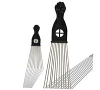 Veemoon Set 2 Pz Pettine a Ventaglio Denti Larghi in Acciaio e Plastica per Chioma Uomo e Ragazzo Ragazza, Denti Lisci Lucidati e Massaggio Confortevole, per Casa e Salone