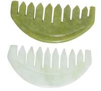 Veemoon Set 2 Pz Pettine in Jade per Massaggio Scalp Design Portatile che Non Danneggia Cuoio Capelluto per Massaggi a Casa in Viaggio