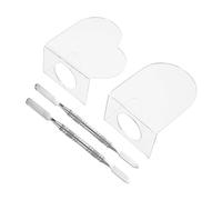 Veemoon Set 2 Tavolozze Acriliche Foro Per Dita Per Miscelare Fondotinta Liquido, Palette Trucco Trasparente Leggere e Resistenti Per Saloni, Professionisti e Uso Domestico