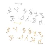 Veemoon Set 24 Pezzi Ciondoli Fai Da Te in Lega Stile Costellazioni Oro e Argento, Accessori Creativi Uv Per Gioielli Personalizzati, Per Chi Ama Crafting e Regali Artigianali