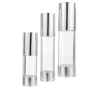Veemoon Set 3 Dispenser a Pompa Airless Da Viaggio 30/50/80 Ml, Contenitori Per Lozioni e Creme Da Toeletta, Barattoli a Tenuta Stagna Per Cosmetici Portatili, Per Viaggi e Cura Della Pelle