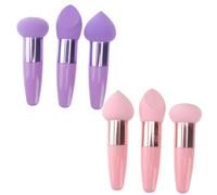 Veemoon Set 3pezzi Spugne per Trucco Multifunzionali Rosa Testa a Cappello di Fungo in Rete per Uso da Viaggio e Bellezza Stili multipli