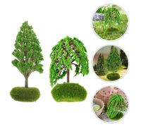 Veemoon Set 4 Alberi Modello in Miniatura in Plastica Resistente Paesaggio Diorama per Modellismo Ferroviario e Tavolo di Sabbia Accessori Decorativi per Spazi Verdi e Scenari in Spazi