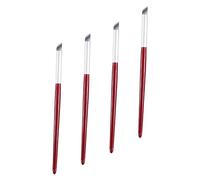 Veemoon Set 4 Pennelli per Nail Art in Fibra per Disegni Fini e Linee Precise, per Saloni Art Fai da Te a Casa, Colore Rosso