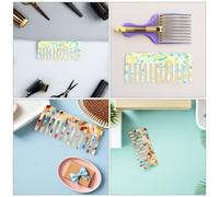 Veemoon Set 4 Pettini Antistatici in Acetato a Denti Larghi Mini e Portatili per Chioma Bagnati e Secchi Pettini Districanti Professionali per Donna Uso Quotidiano e Salone