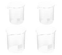 Veemoon Set 4 Pezzi Misurini Graduati da Laboratorio in Vetro Borosilicato Trasparente, Bicchieri da 50 Ml e 100 Ml Beccuccio a V, per Analisi Chimiche e Uso Didattico