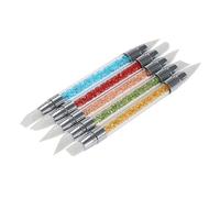 Veemoon Set 5 Pezzi Penne per Nail Art Scultura in Silicone e Acrilico Doppia Punta per Incisione e Decorazione Effetto 3d Unghie Colore Assortito Colore Casuale