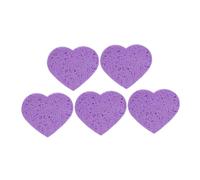 Veemoon Set 5 Pezzi Spugne Forma di Cuore per Viso Riutilizzabili in Spugna, per Struccare ed Esfoliare Design Vibrante e Moda