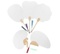 Veemoon Set 5 Ventagli Rotondi Cinesi Vuoti in Carta Artistica per Dipingere, Ventaglio Fai da Te Creativo, Accessorio Artistico per Sviluppo creatività e Decorazione Colore Casuale