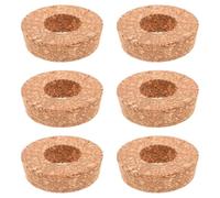 Veemoon Set 6 Coperchi in Sughero con Foro Centrale per Vasi Idroponici e Fioriere in Vetro, Tappi in Legno Naturale per Propagazione Piante, Accessori Decorativi per Terrari e