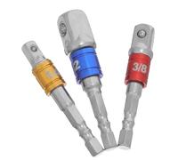 Veemoon Set Adattatori per Bussole a Impatto con Codice Colore, Supporto e Sfera di Fermo, 3 Pezzi 1/4", 3/8" e 1/2", Adattatore per Trapano Compatibile con Avvitatore a Percussione